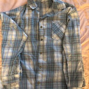 Amazon Blue and White Casual Button Down Shirt